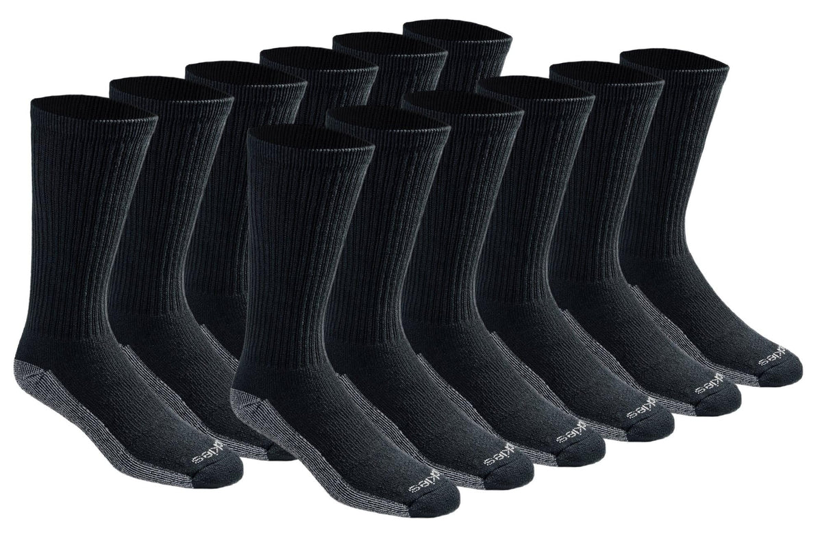 Dickies Dri-tech crew socks worn with casual shoes, showing crew height above ankle