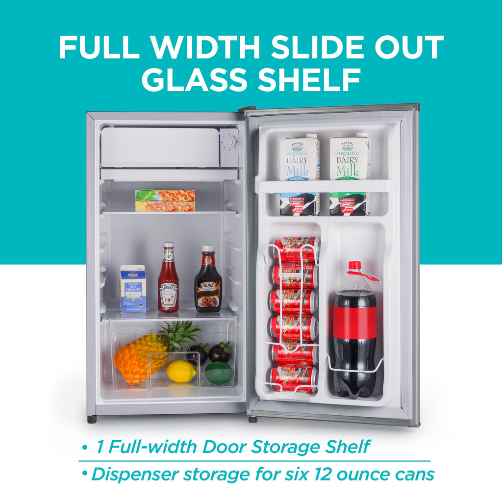 BLACK+DECKER 2.5 Cu. Ft. Compact Refrigerator, BCRK25V, Stainless Look Jansha Store