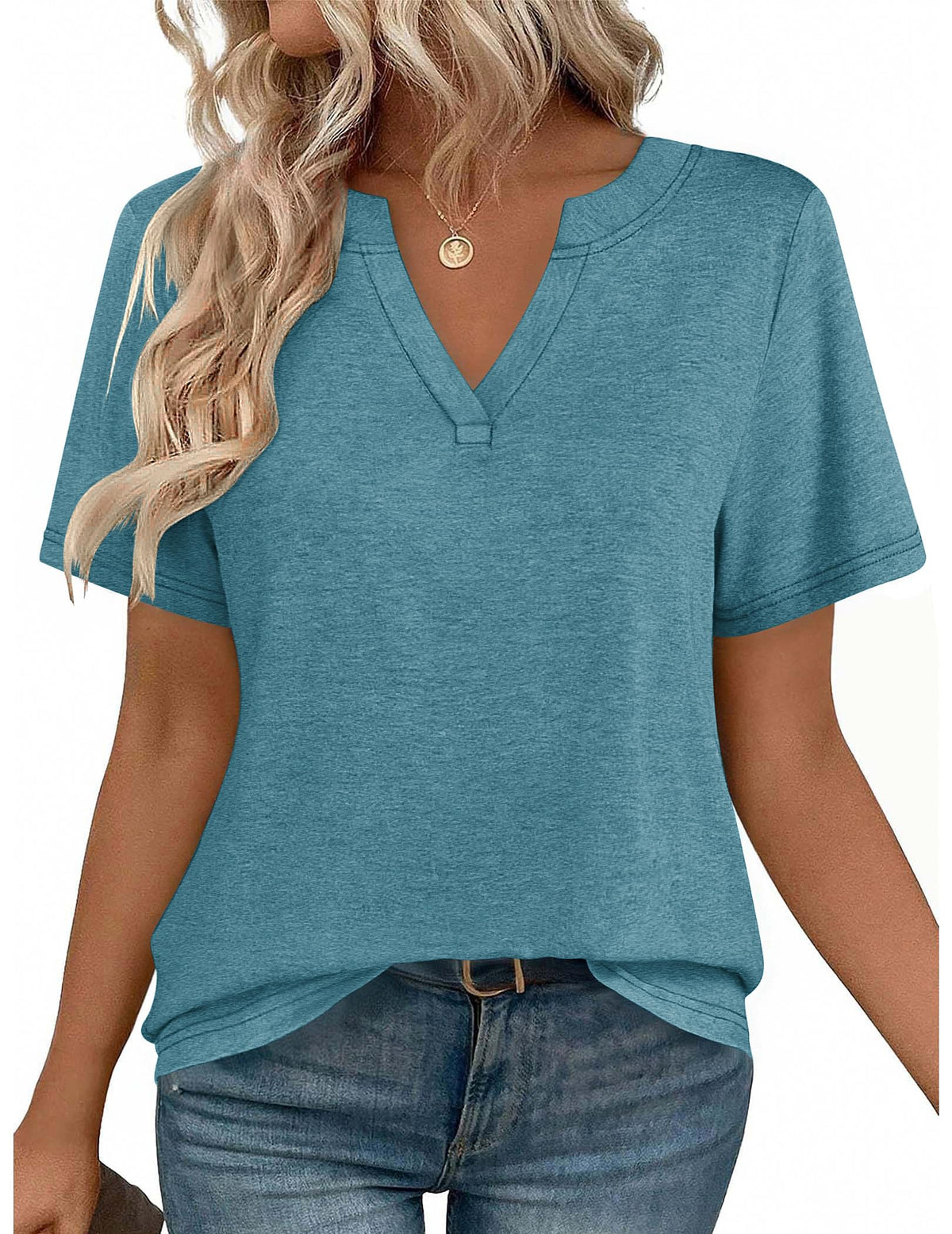 Zeagoo Womens Tops Short Sleeve V Neck Tee Shirts Cute Dressy Casual Jansha Store