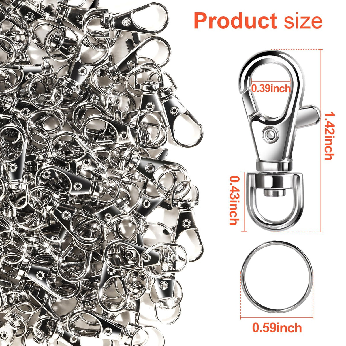 LEOBRO 70PCS Lobster Claw Clasps and Key Rings, 35PCS Keychains Clips and 35PCS Key Chain Ring, Keychain Making kit for Key Chain, Jewelry Making, Art Crafts, Silver Jansha Store