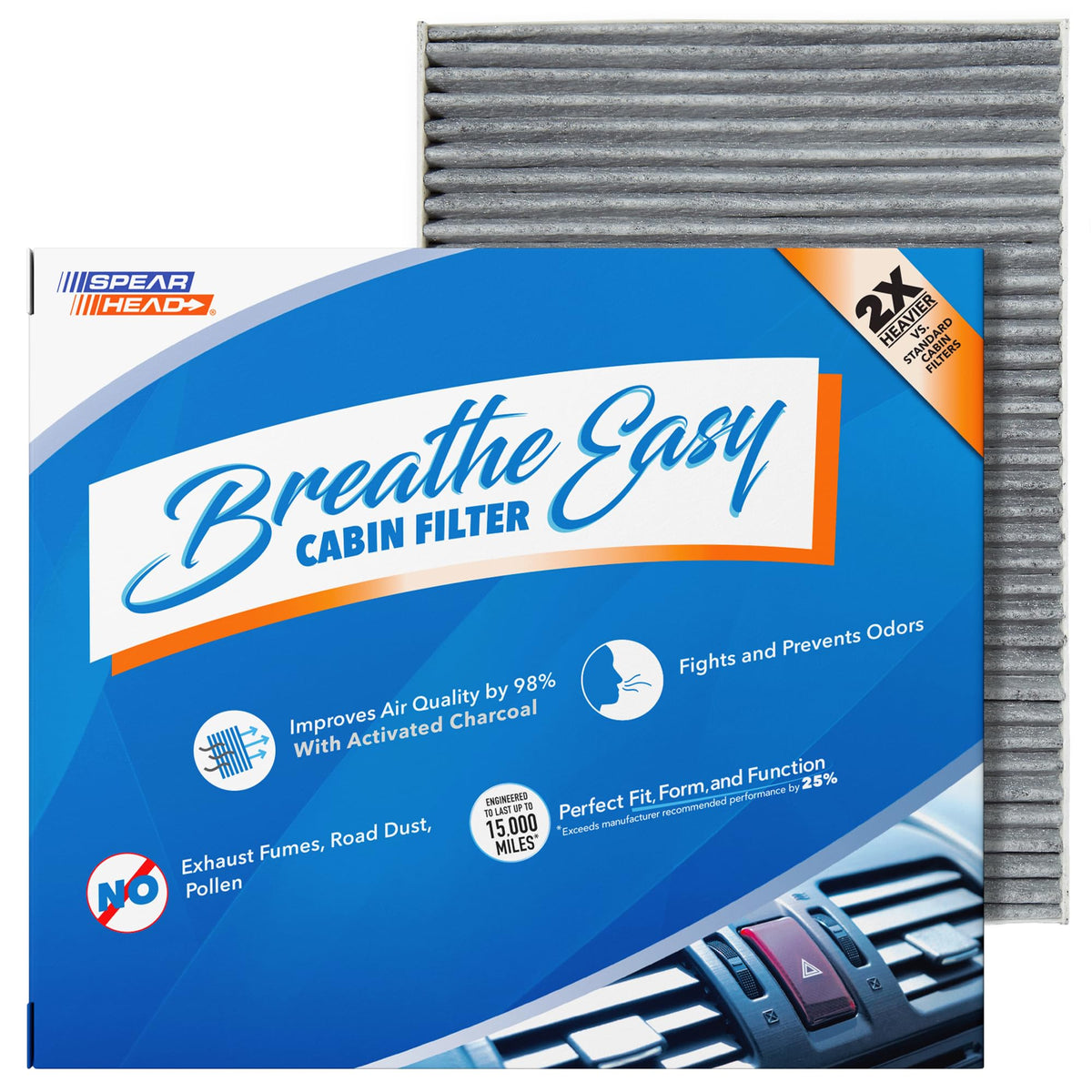 Spearhead Odor Defense Breathe Easy AC & Heater Cabin Air Filter (BE-157) Jansha Store