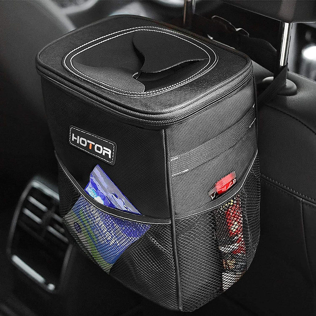 HOTOR Car Trash Can, Leakproof Car Organizer, 2-Gallon, Black Jansha Store