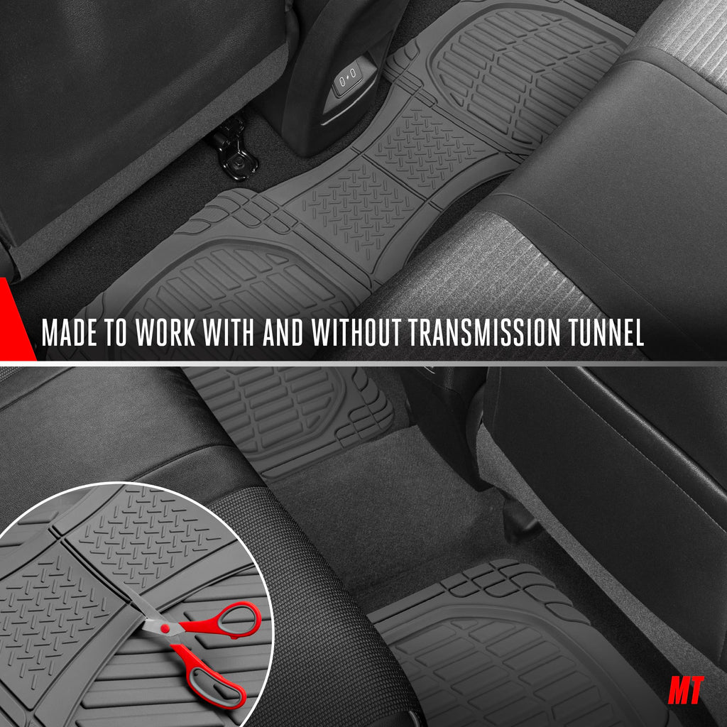Motor Trend FlexTough Floor Mats for Cars, Black Deep Dish All-Weather Car Mats, Waterproof Trim-to Fit Automotive Floor Mats for Cars Trucks SUV, Universal Floor Liner Car Accessories Jansha Store