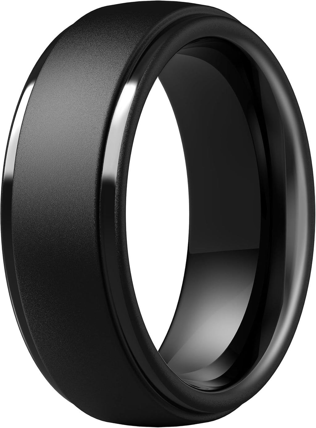 ThunderFit Silicone Rings for Men, Step Edge Rubber Wedding Bands 10mm Wide Jansha Store