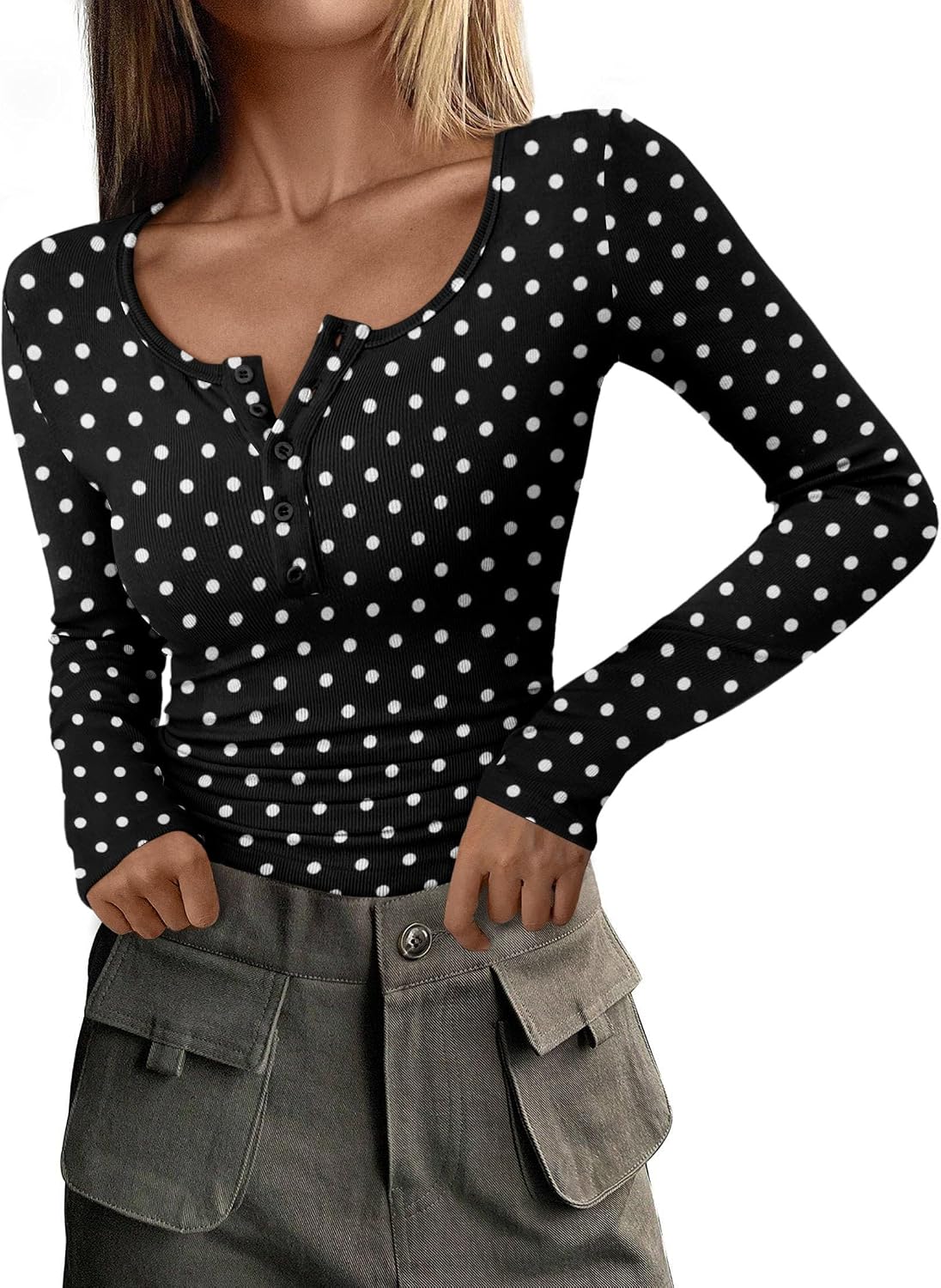 PRETTYGARDEN Women's Fall Long Sleeve Henley T Shirts Jansha Store