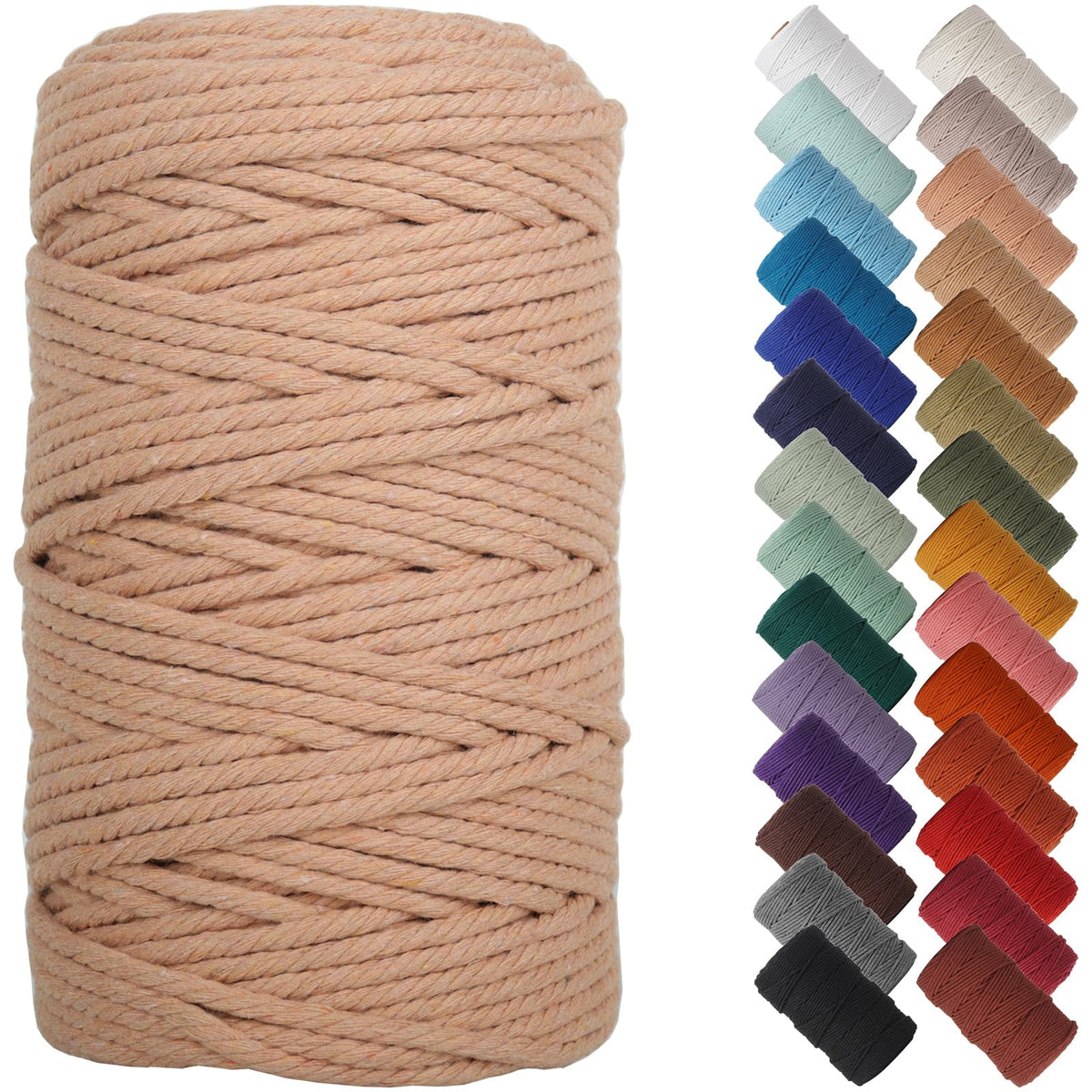 NOANTA Baby Blue Macrame Cord 3mm x 109yards, Cotton Rope Macrame Yarn Jansha Store