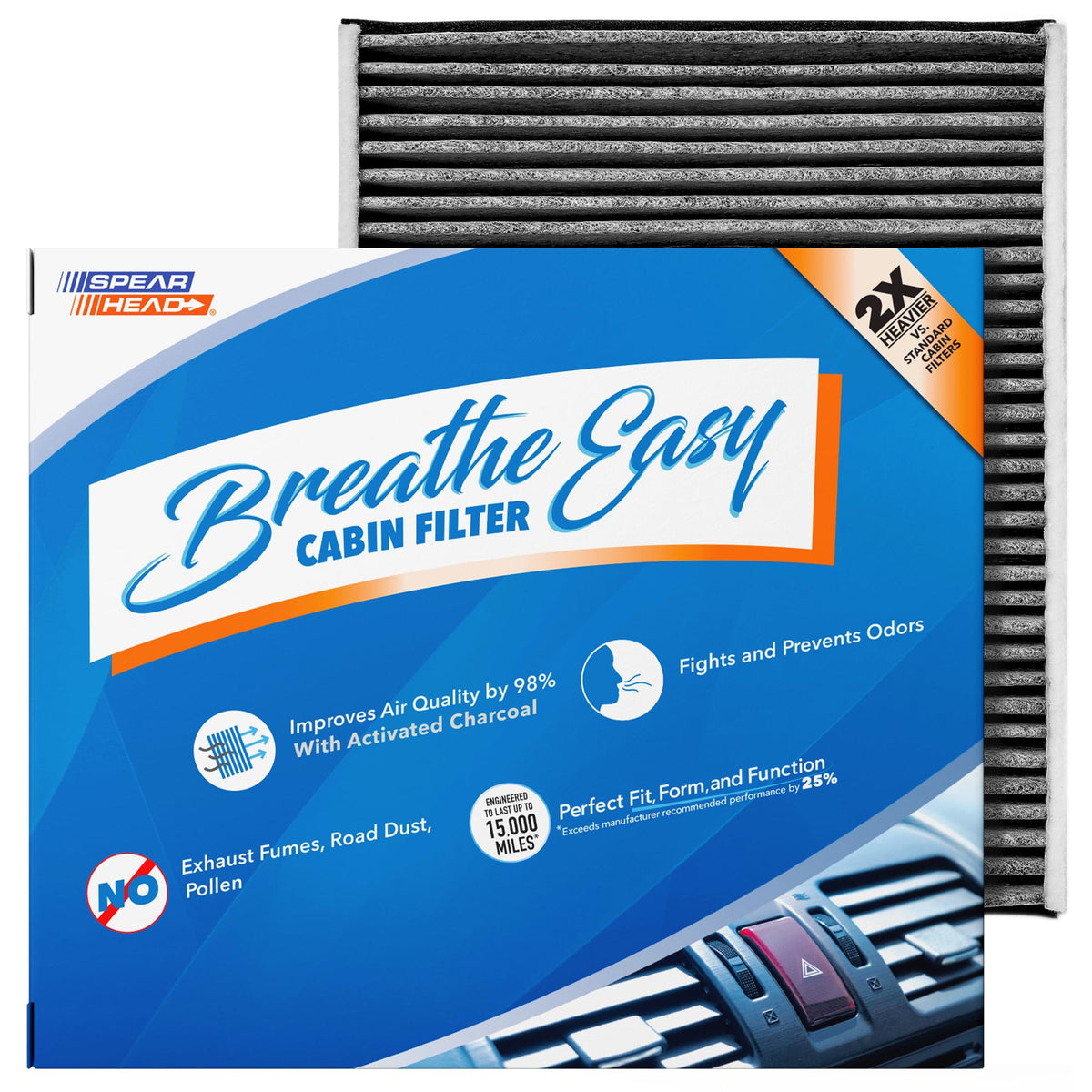 Spearhead Odor Defense Breathe Easy AC & Heater Cabin Air Filter (BE-157) Jansha Store