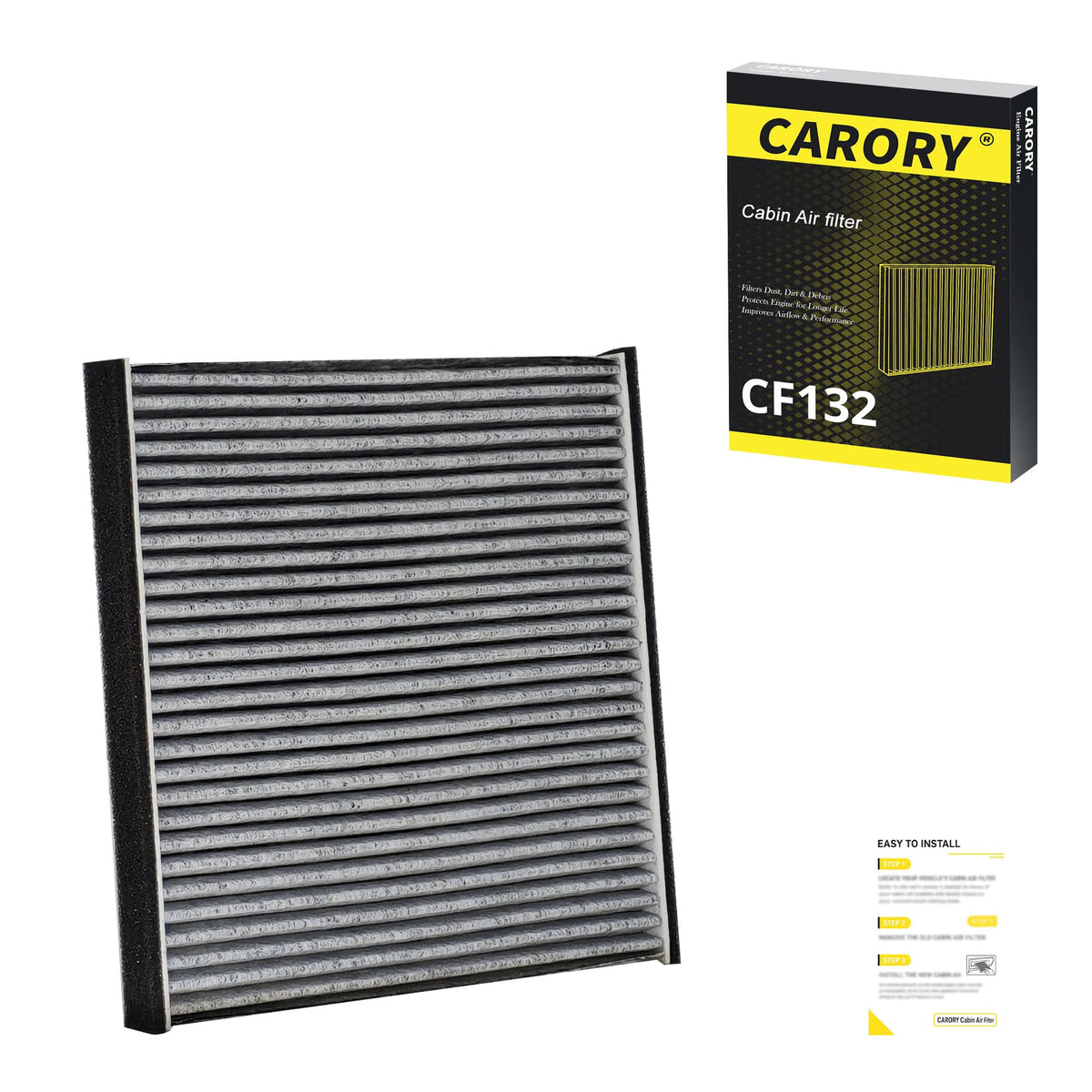 CARORY Cabin Air Filter w/Activated Carbon for Honda Accord 2003–2022, Civic 2006–2015, CR-V 2007–2016, Odyssey 2005–2017, Pilot 2009–2022, Ridgeline 2006–2025, Acura MDX 2007–2020, and More, CF134 Jansha Store