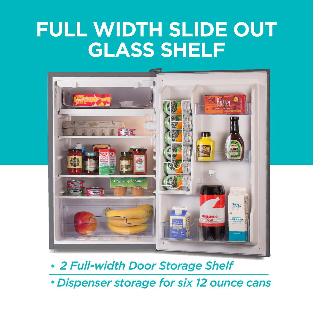 BLACK+DECKER 2.5 Cu. Ft. Compact Refrigerator, BCRK25V, Stainless Look Jansha Store