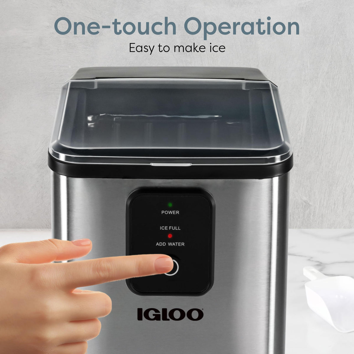 Igloo Premium Self-Cleaning Countertop Ice Maker Machine, Handled Portable Ice Maker, Produces 26 lbs. in 24 hrs. with Ice Cubes Ready in 6-8 Minutes, Comes with Ice Scoop and Basket Jansha Store