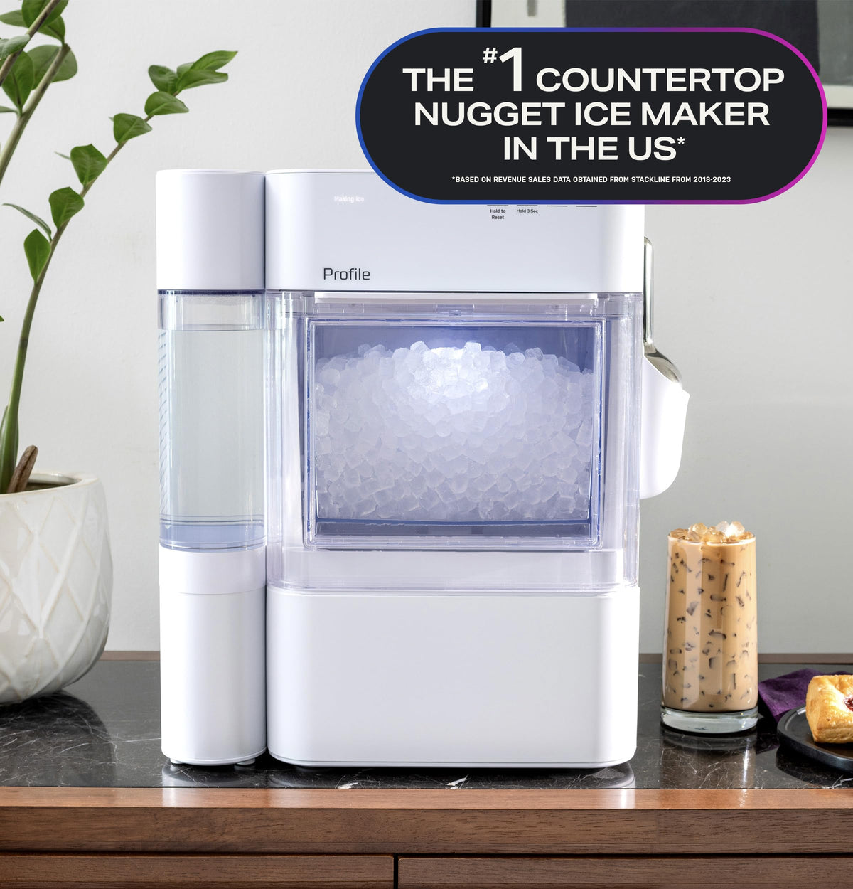 GE Profile Opal 2.0 Ultra Nugget Ice Maker with .75 Gallon Side Tank and Scale Inhibiting Filter, Scoop Included, 38 lbs in 24 Hours, Pellet Ice Machine with WiFi & Smart Connected, Black Jansha Store