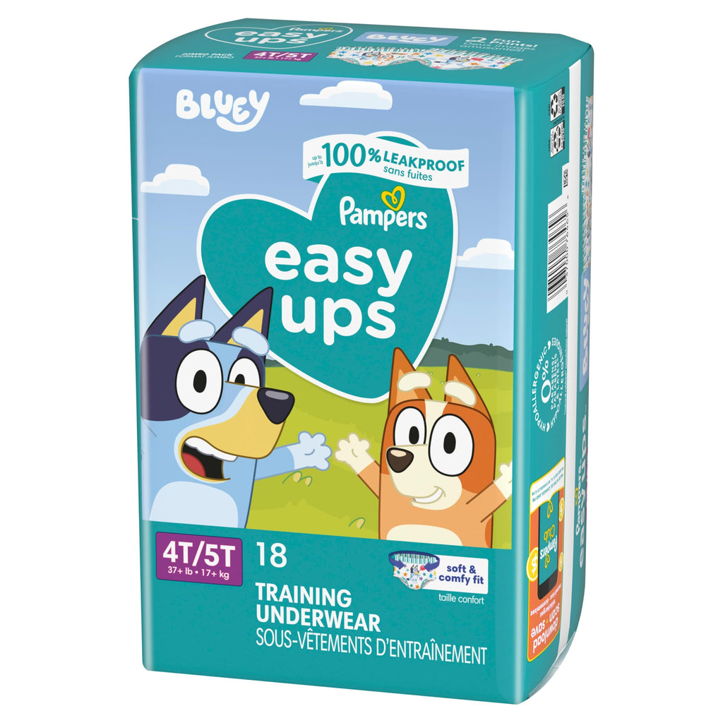Easy Ups Girls & Boys Potty Training Pants, Size 7 (5T-6T), 84 Count, Bluey Absorbent Pull Up Training Underwear, Up to 100% Leakproof Day and Night, Hypoallergenic Jansha Store