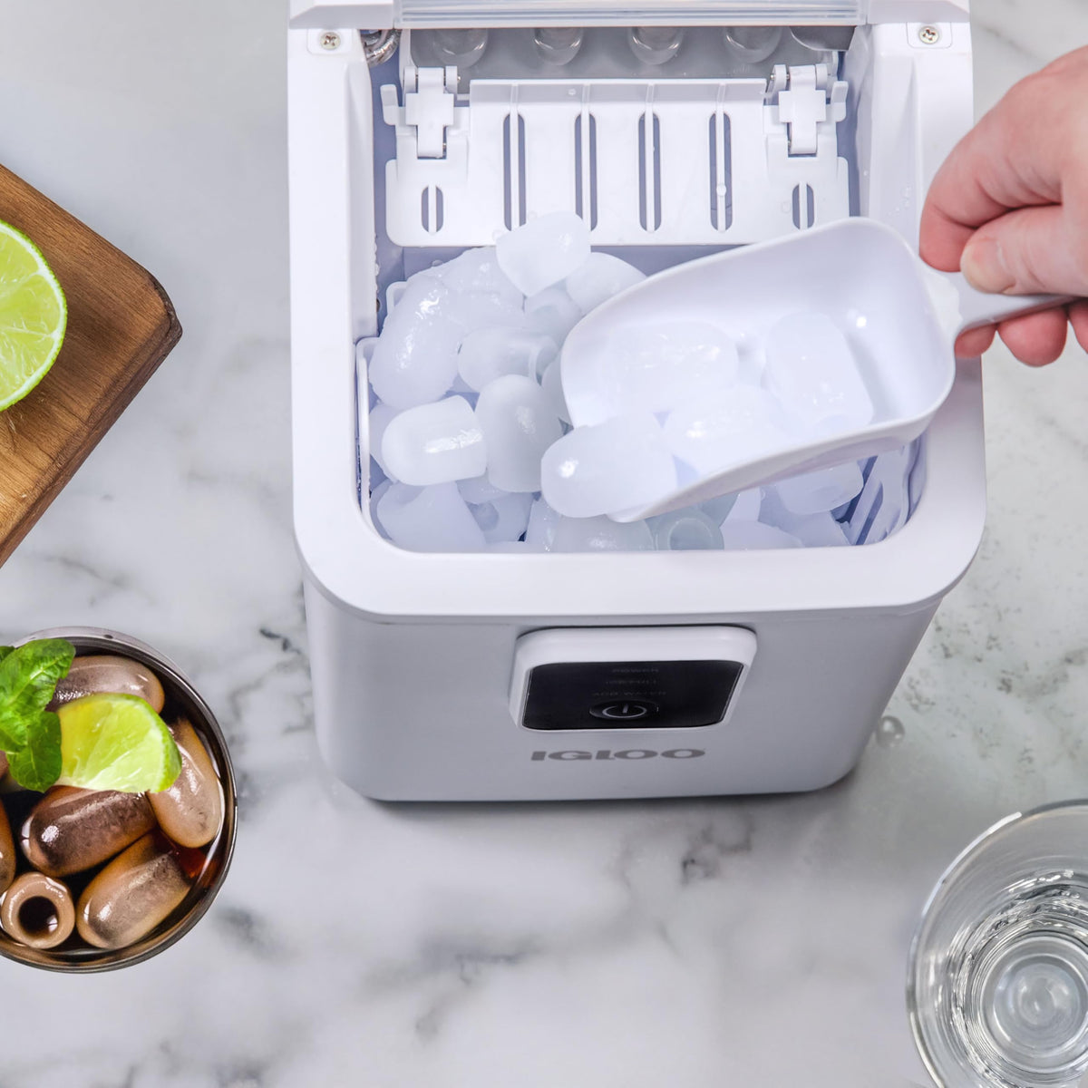 Igloo Premium Self-Cleaning Countertop Ice Maker Machine, Handled Portable Ice Maker, Produces 26 lbs. in 24 hrs. with Ice Cubes Ready in 6-8 Minutes, Comes with Ice Scoop and Basket Jansha Store