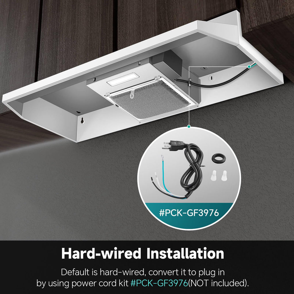 SNDOAS Range Hood 30 inch Under Cabinet, Ducted/Ductless Convertible Kitchen Hood, Stainless Steel Vent Hood with LED Light,Under Cabinet Hood with 2 Speed Exhaust Fan,Black Jansha Store
