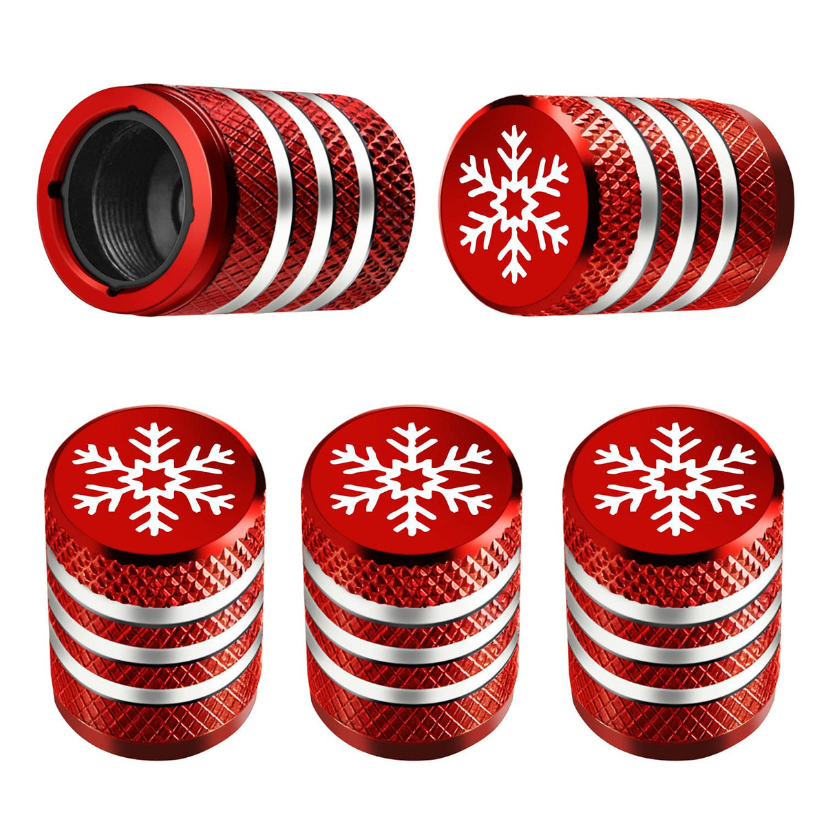 DECURCAR Tire Valve Stem Caps 5 Pack American Flag - Black Jansha Store