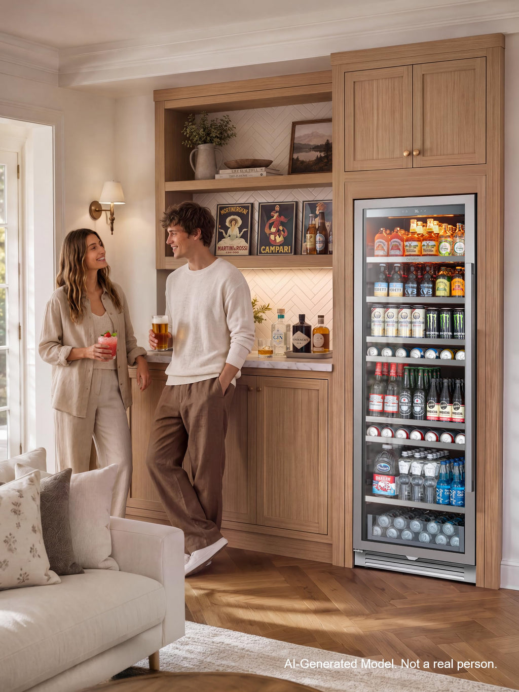 Ca'Lefort 24'' Beverage Refrigerator, 180 Can Beverage Fridge Under Counter Jansha Store