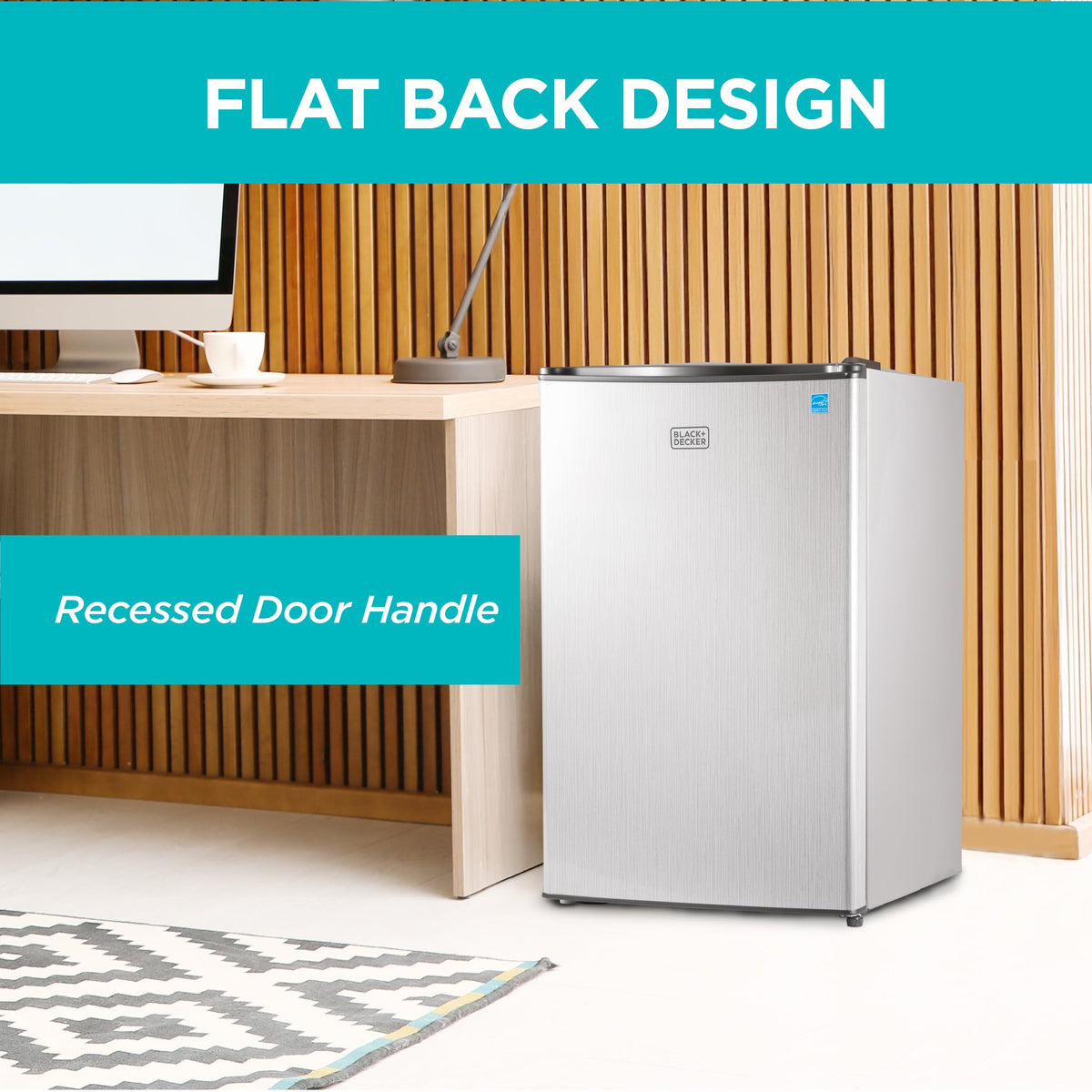 BLACK+DECKER 2.5 Cu. Ft. Compact Refrigerator, BCRK25V, Stainless Look Jansha Store