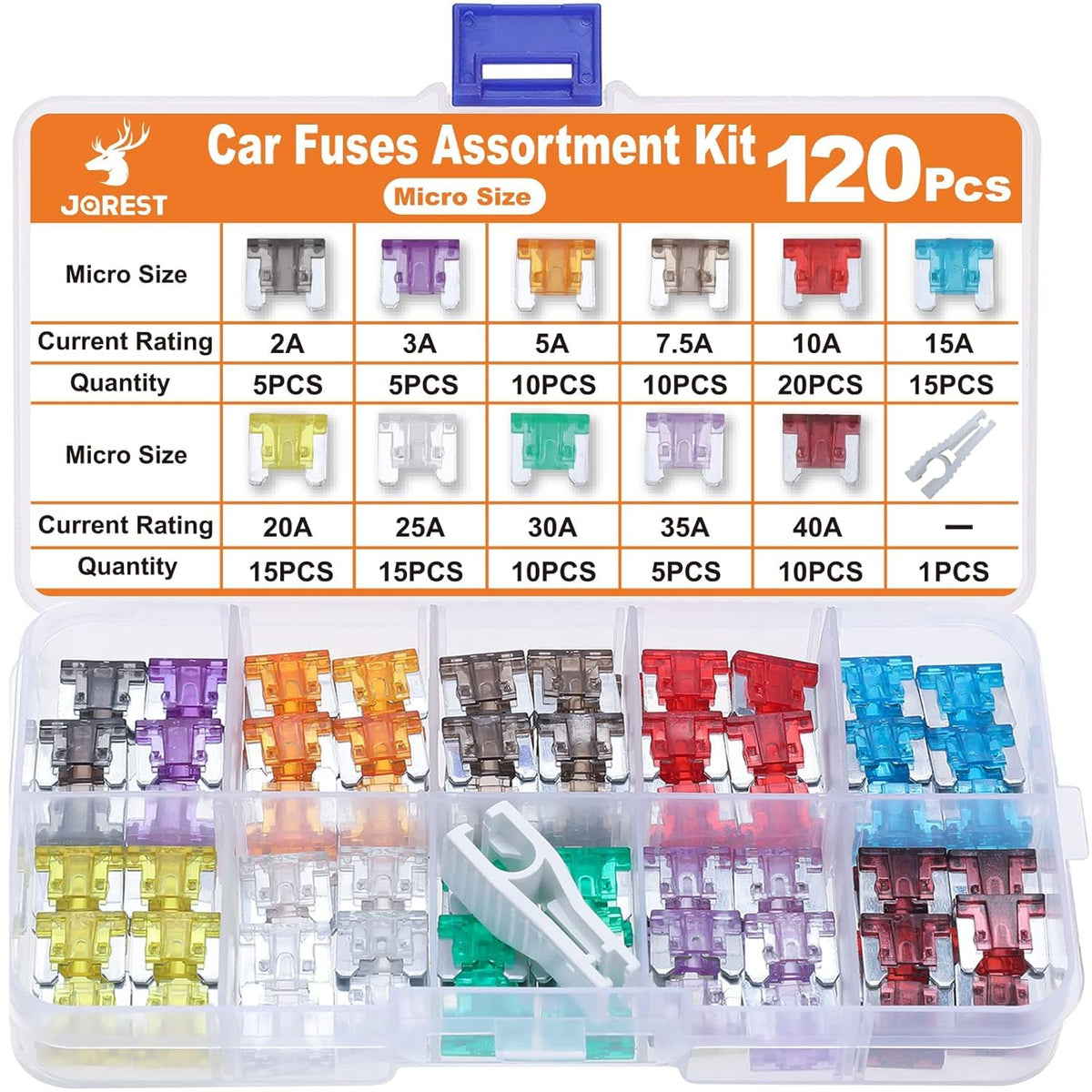 JOREST 300Pcs Car Fuse Assortment Kit, 160 Mini Blade Fuses Automotive + 90 Standard Auto Fuses + 50 Micro + Puller – Replacement for RV Camper Boat Truck (2Amp 3A 5A 7.5A 10A 15A 20A 25A 30A 35A 40A) Jansha Store