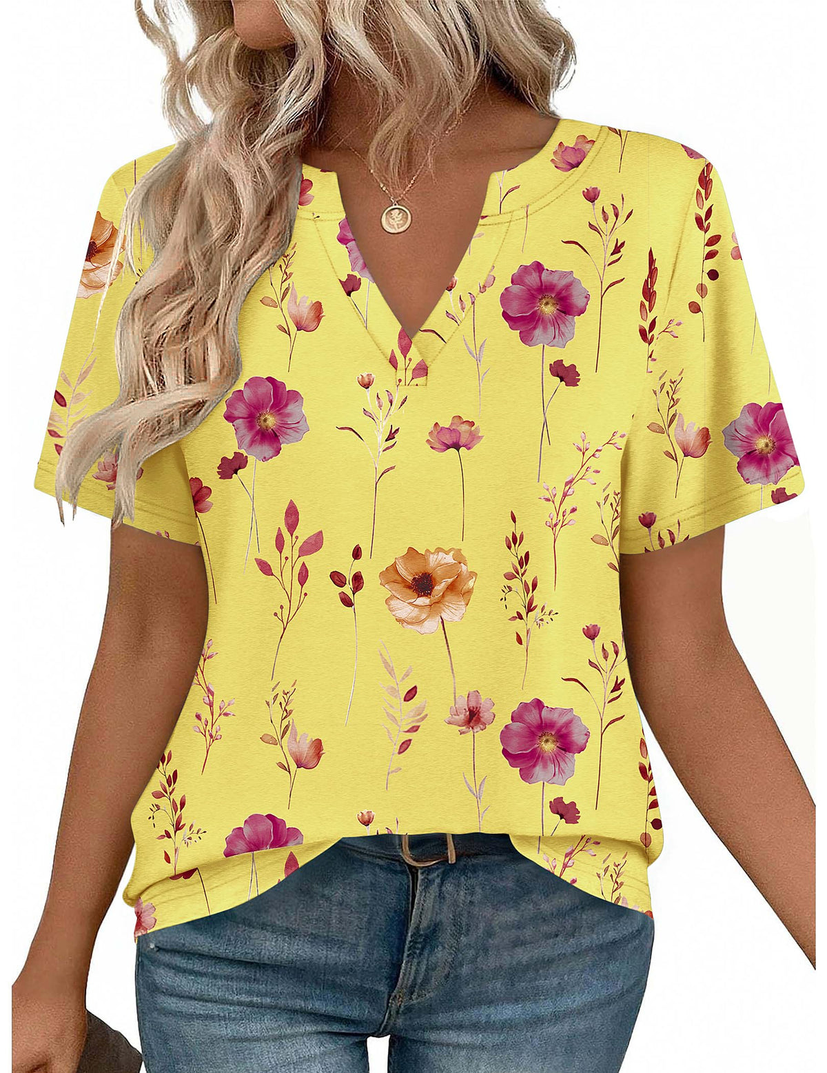 Zeagoo Womens Tops Short Sleeve V Neck Tee Shirts Cute Dressy Casual Jansha Store