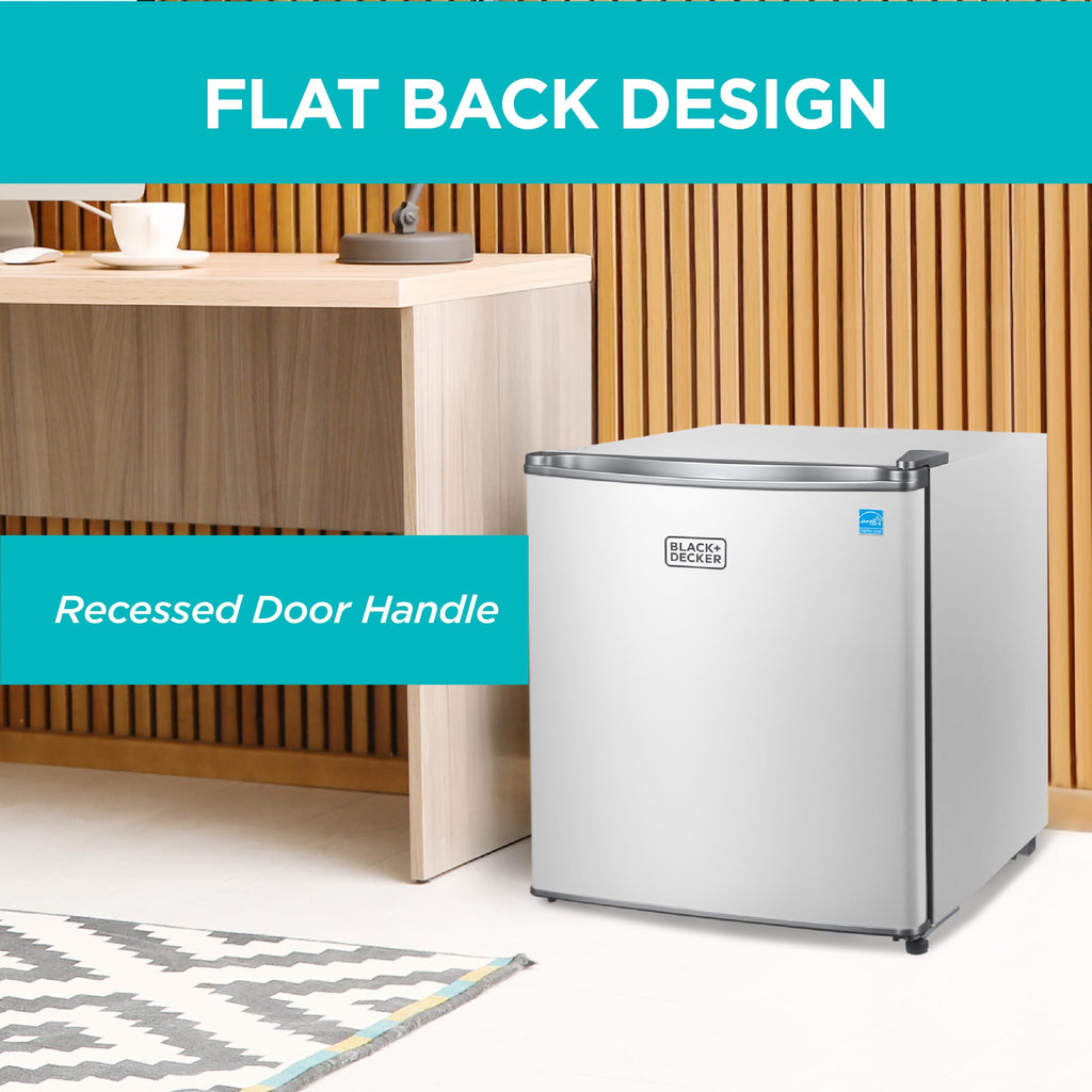 BLACK+DECKER 2.5 Cu. Ft. Compact Refrigerator, BCRK25V, Stainless Look Jansha Store