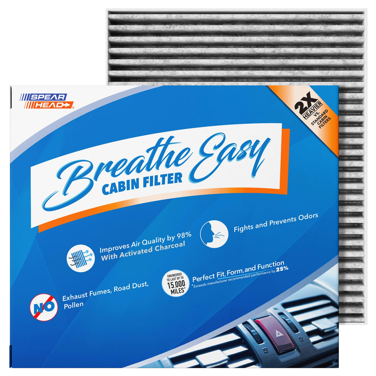 Spearhead Odor Defense Breathe Easy AC & Heater Cabin Air Filter (BE-157) Jansha Store