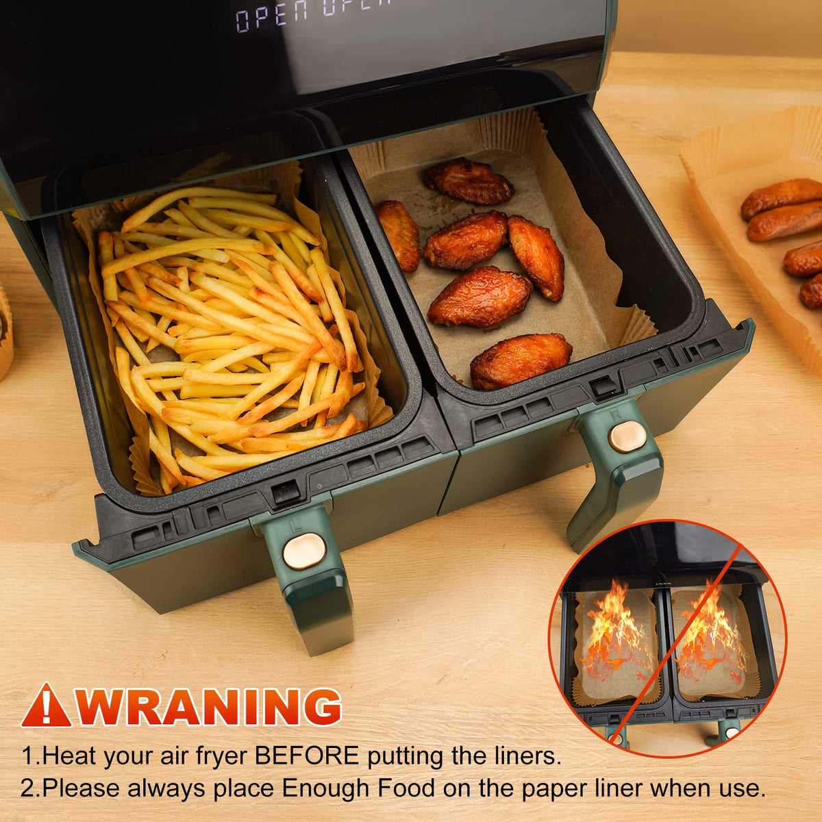 Air Fryer Liners Disposable, 100Pcs Parchment Paper 6.5" Square for 3-5QT Jansha Store