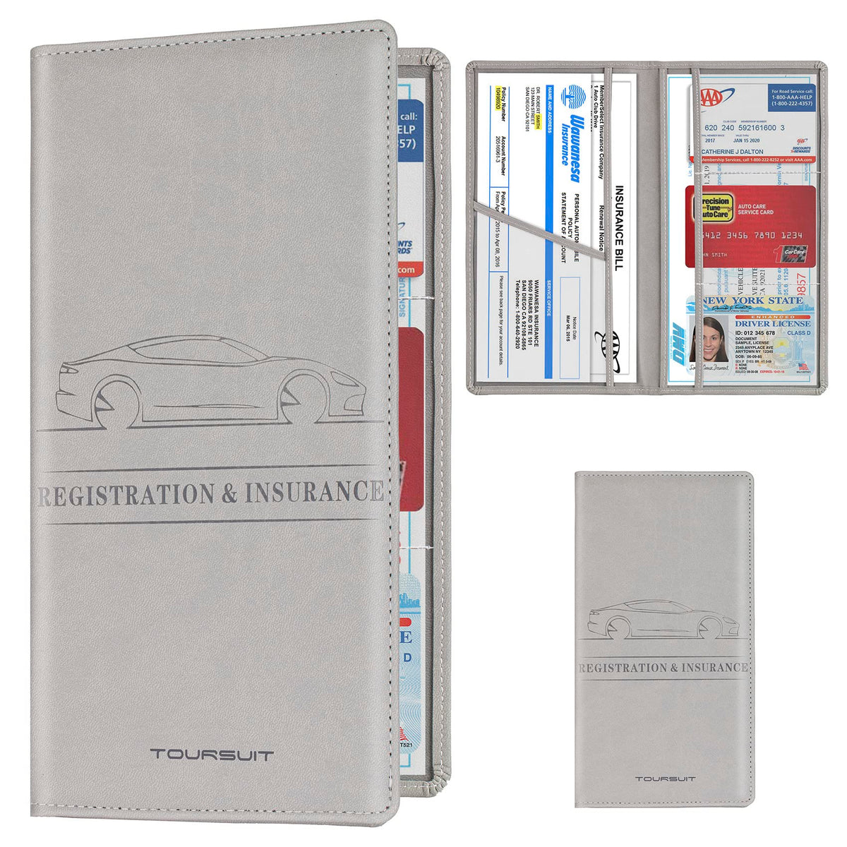 TOURSUIT Car Registration and Insurance Card Holder, Marble Black Jansha Store
