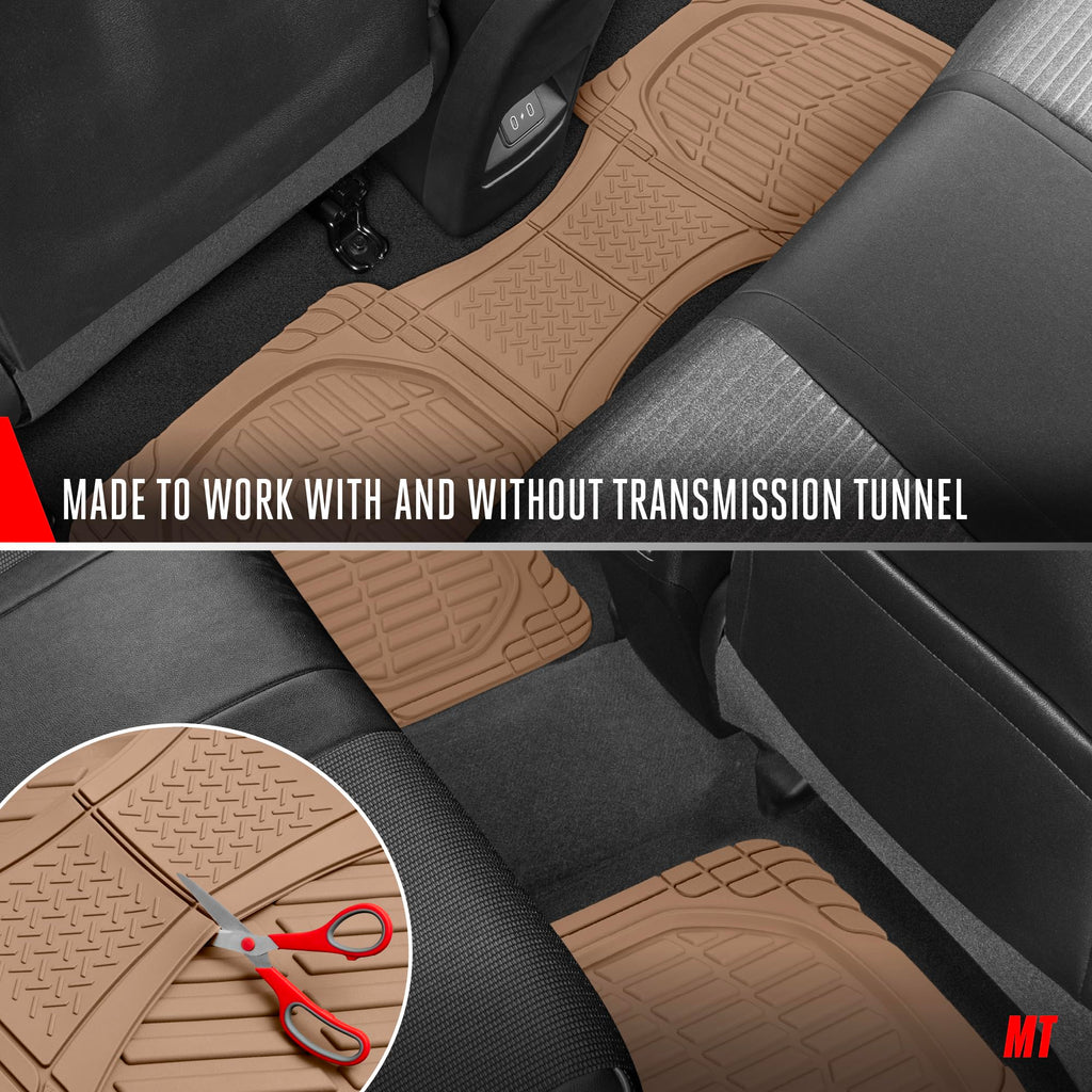 Motor Trend FlexTough Floor Mats for Cars, Black Deep Dish All-Weather Car Mats, Waterproof Trim-to Fit Automotive Floor Mats for Cars Trucks SUV, Universal Floor Liner Car Accessories Jansha Store