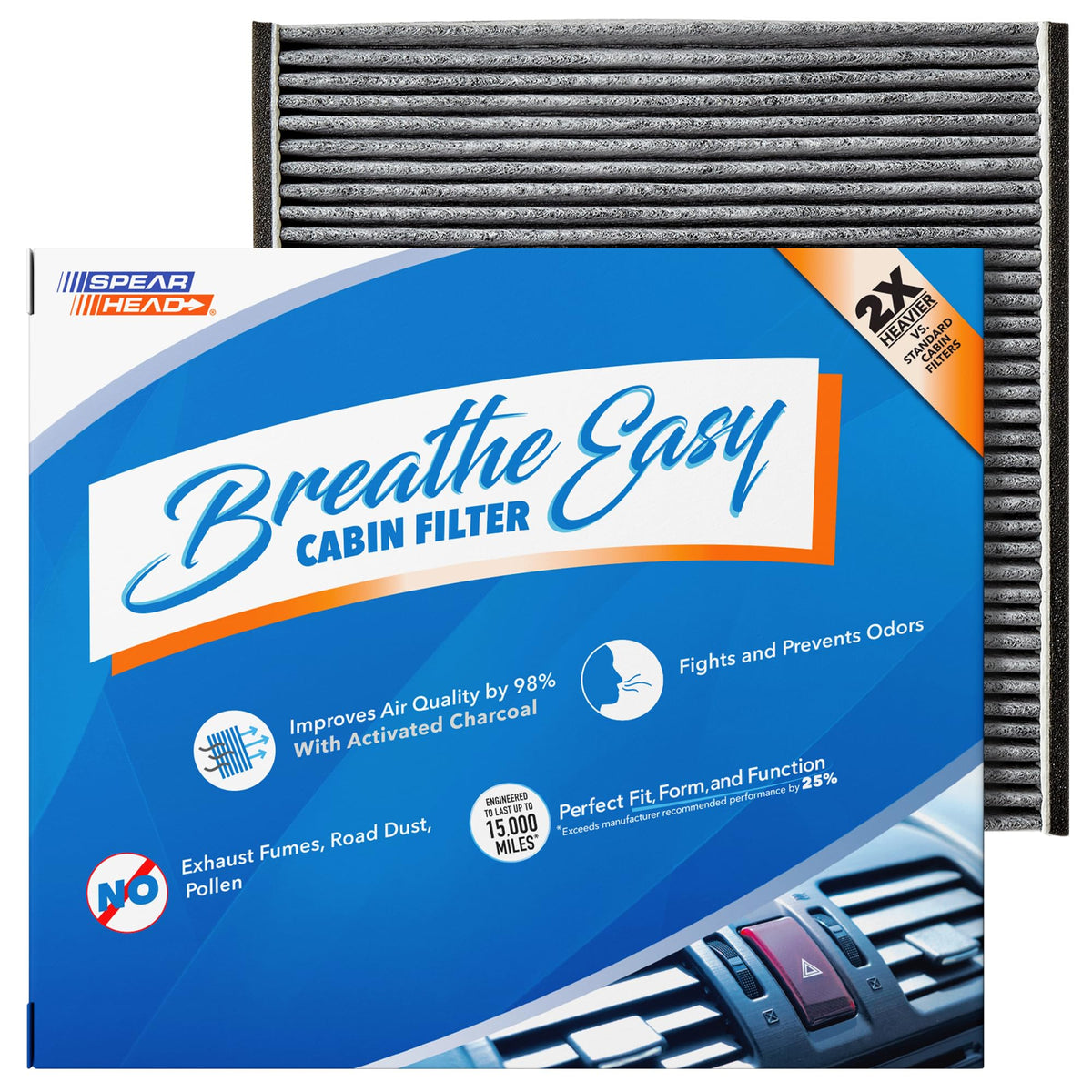 Spearhead Odor Defense Breathe Easy AC & Heater Cabin Air Filter (BE-157) Jansha Store