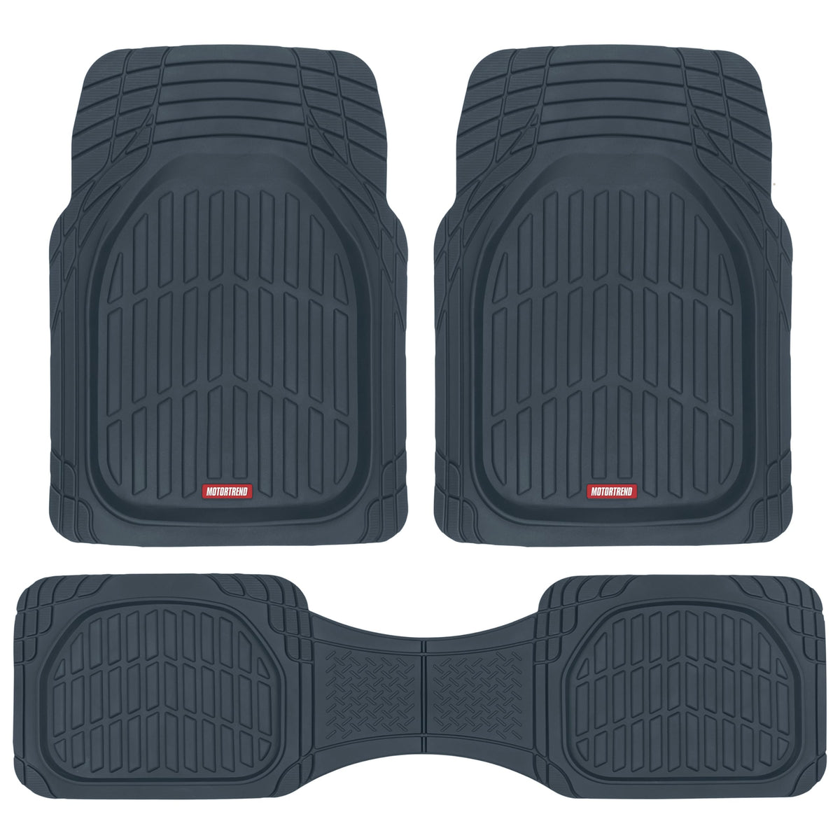 Motor Trend FlexTough Floor Mats for Cars, Black Deep Dish All-Weather Car Mats, Waterproof Trim-to Fit Automotive Floor Mats for Cars Trucks SUV, Universal Floor Liner Car Accessories Jansha Store