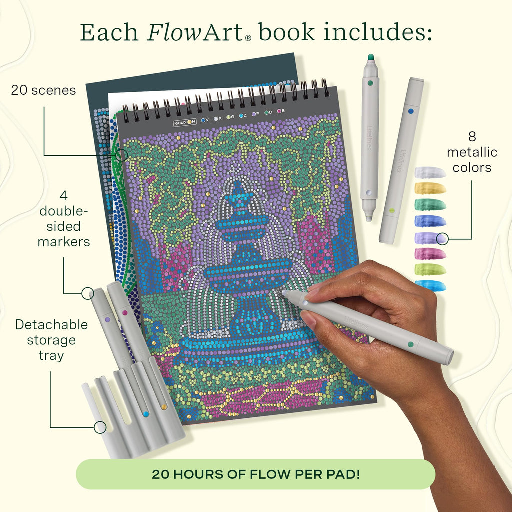 Lifelines FlowArt Activity Pads 3-Pack, Dot-by-Letter Guided Coloring Books Jansha Store
