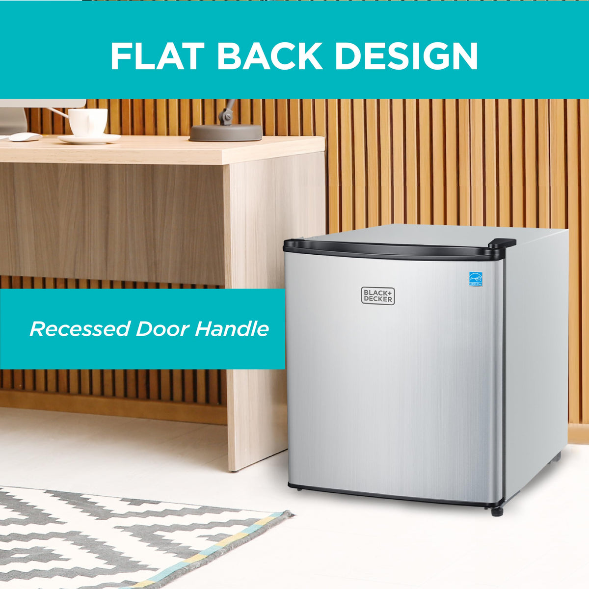 BLACK+DECKER 2.5 Cu. Ft. Compact Refrigerator, BCRK25V, Stainless Look Jansha Store