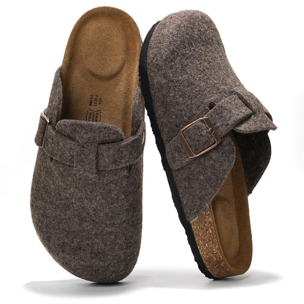 Project Cloud 100% Genuine Leather Womens Cork Footbed Clogs for Women Jansha Store