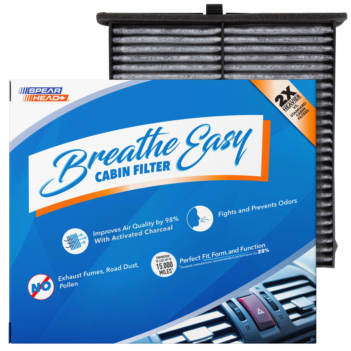 Spearhead Odor Defense Breathe Easy AC & Heater Cabin Air Filter (BE-157) Jansha Store