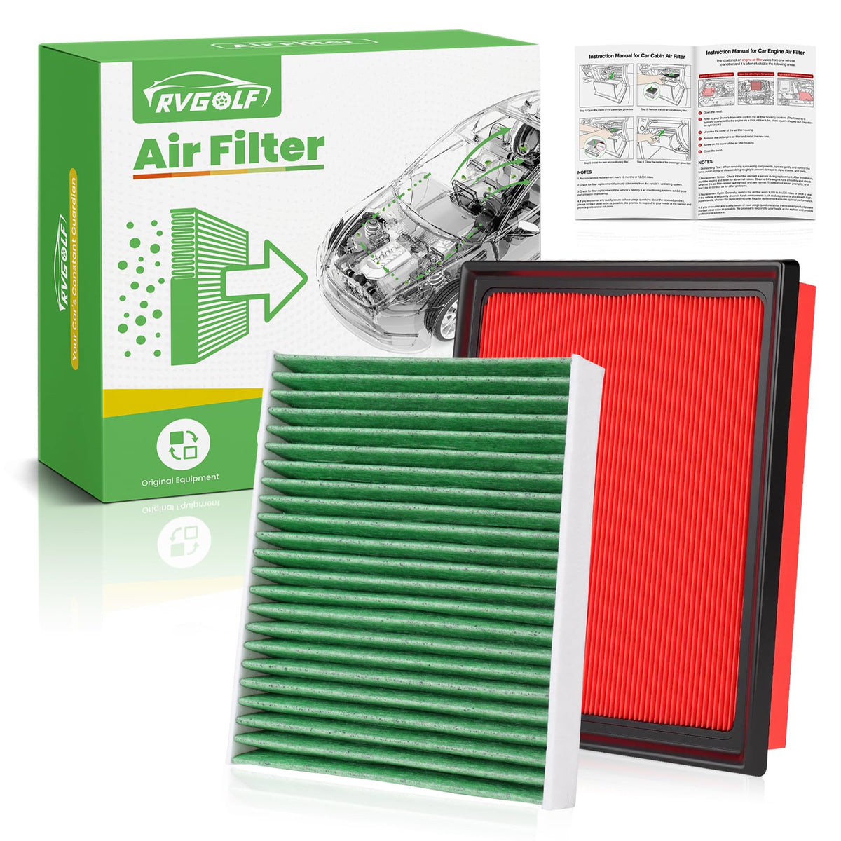 Not for Hybrid, Engine+Cabin Air Filter Fit 2015-2019 Sonata 2.4L (Gas) Jansha Store