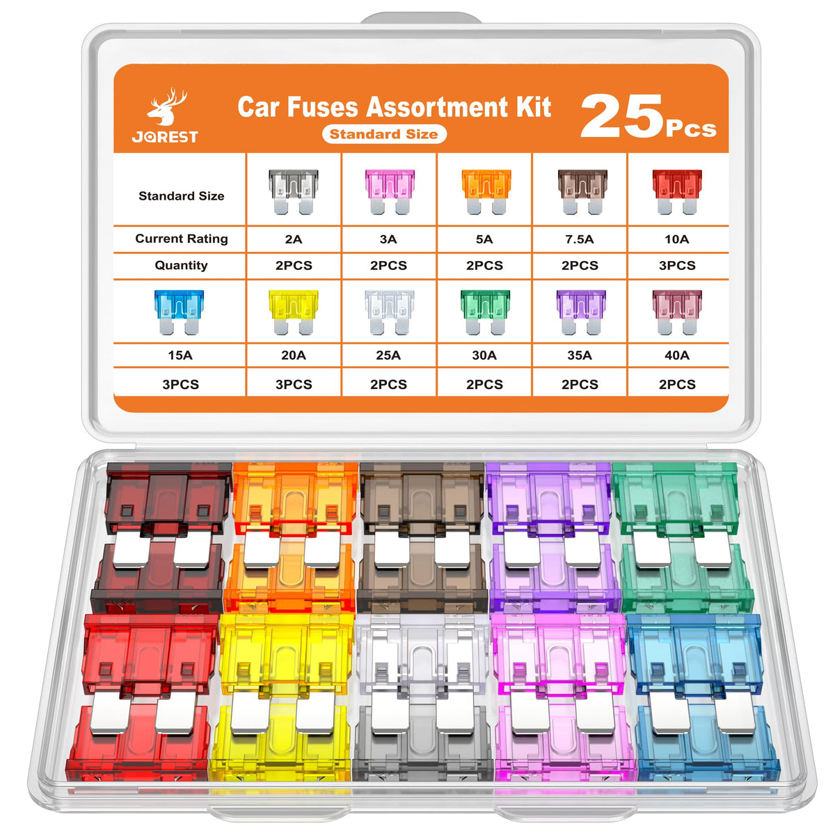 JOREST 300Pcs Car Fuse Assortment Kit, 160 Mini Blade Fuses Automotive + 90 Standard Auto Fuses + 50 Micro + Puller – Replacement for RV Camper Boat Truck (2Amp 3A 5A 7.5A 10A 15A 20A 25A 30A 35A 40A) Jansha Store