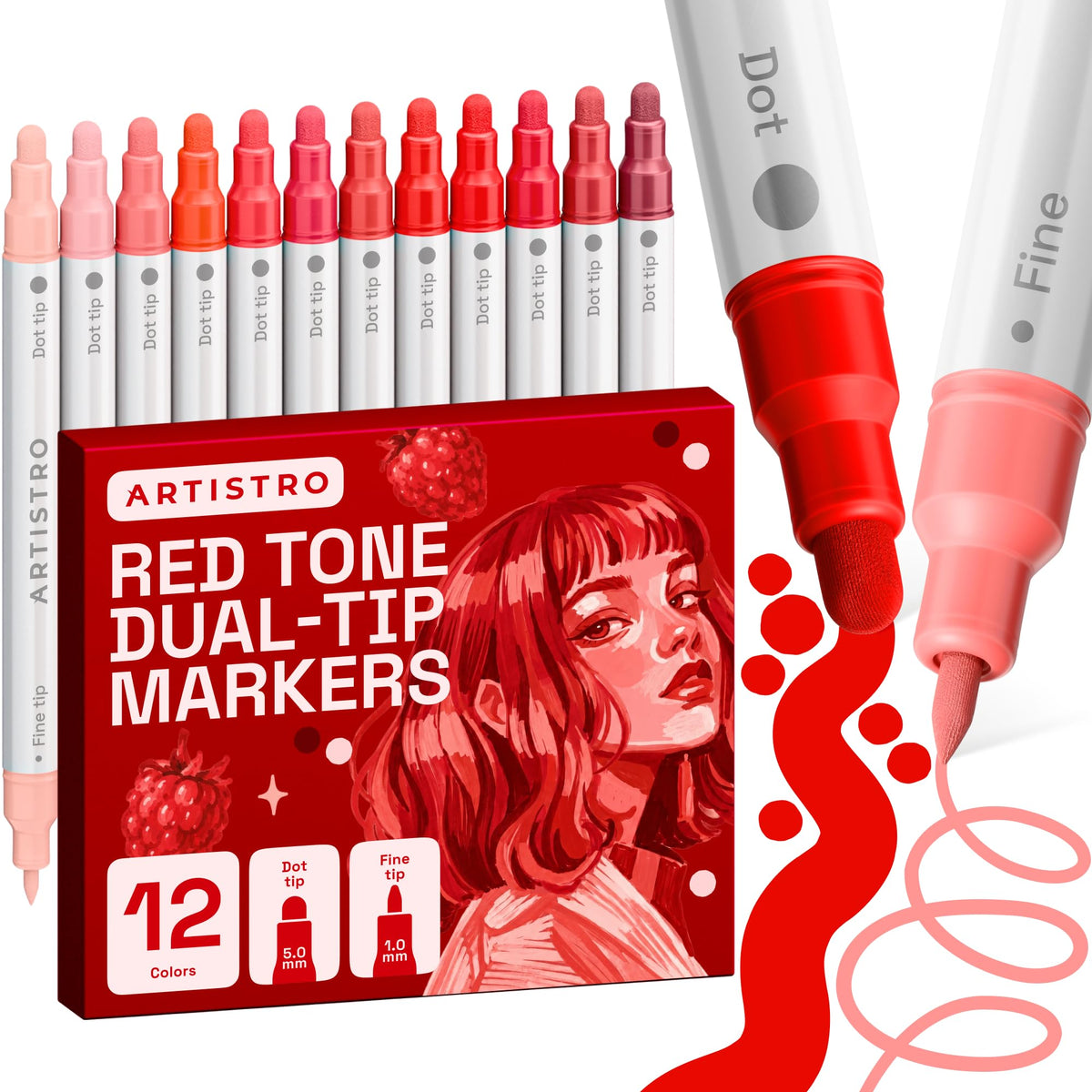 ARTISTRO 36 Multicolor Dual-Tip Acrylic Paint Marker Pens Jansha Store