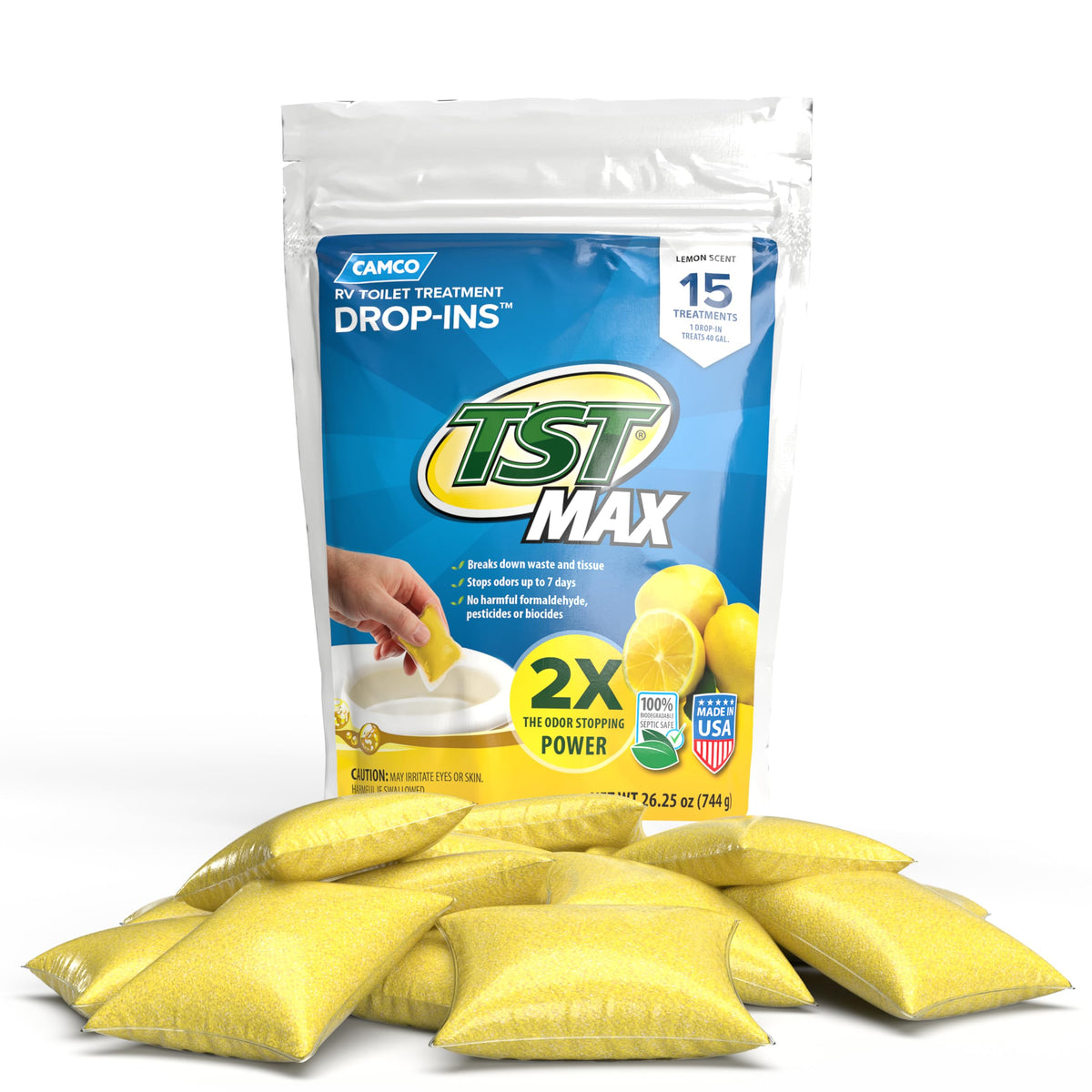 Camco TST MAX RV Toilet Treatment Drop-INs - Orange 30-pk - Made in the USA Jansha Store