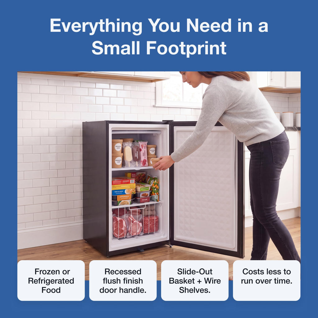Whynter Upright Mini Freezer, 1.1 Cu Ft, Silver, CUF-112SS Jansha Store