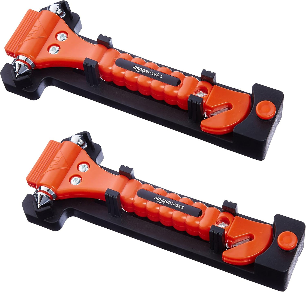 Amazon Basics Emergency Escape Tool, Window Breaker and Seatbelt Cutter, Car Safety Hammer with Protective Bracket, Bright Orange, 2 Pack, SW-835 Jansha Store