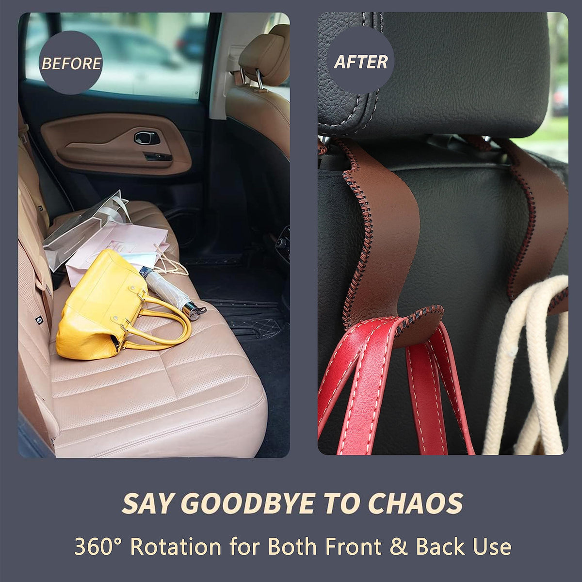 4-Pack Car Headrest Hooks Holds 55lbs Seat Storage Organizer for Bags Jansha Store