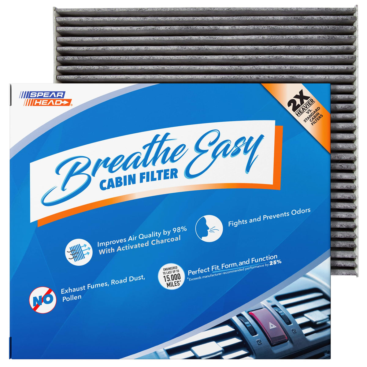 Spearhead Odor Defense Breathe Easy AC & Heater Cabin Air Filter (BE-157) Jansha Store