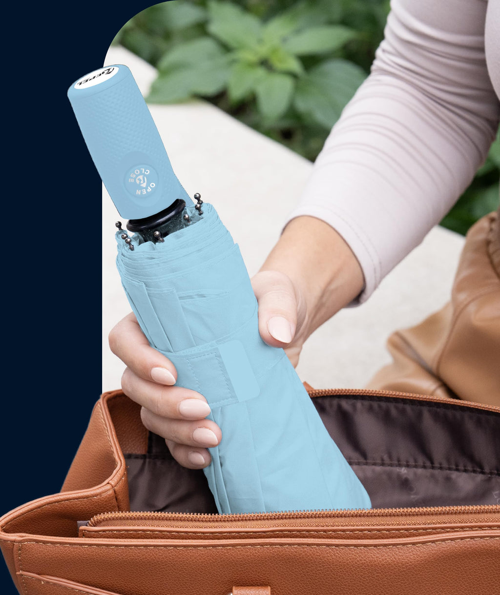 Windproof Travel Umbrella - Compact & Withstands Winds up to 100MPH, Strongest Premium Auto Folding Umbrella for Rain and Sun - Durable, Light & Portable for Women & Men, Fits Backpack & Cars Jansha Store