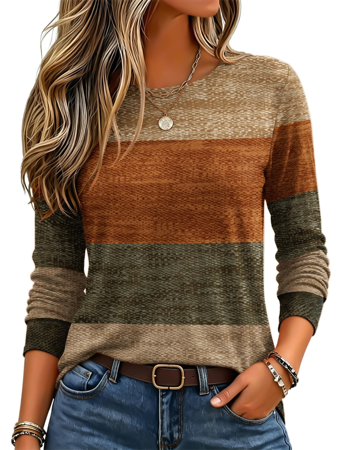 Zeagoo Women's Casual Shirts Long Sleeve Tops Crewneck Tshirts Fall Clothes Jansha Store
