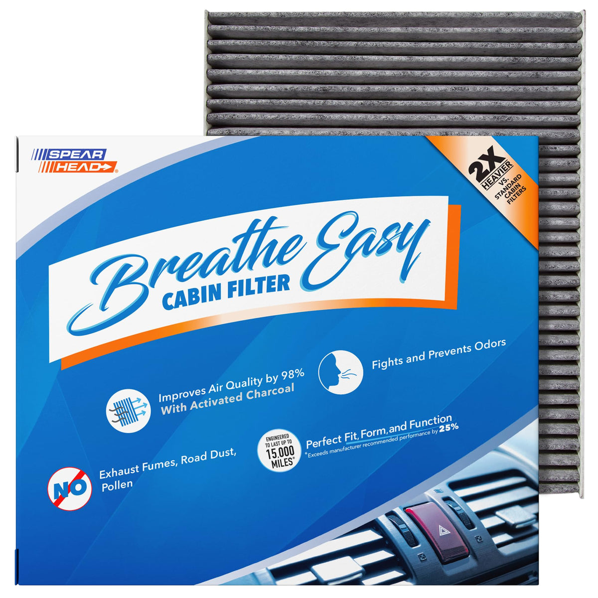 Spearhead Odor Defense Breathe Easy AC & Heater Cabin Air Filter (BE-157) Jansha Store