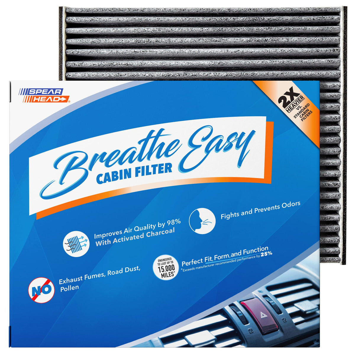 Spearhead Odor Defense Breathe Easy AC & Heater Cabin Air Filter (BE-157) Jansha Store