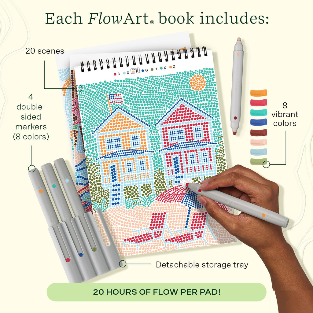 Lifelines FlowArt Activity Pads 3-Pack, Dot-by-Letter Guided Coloring Books Jansha Store