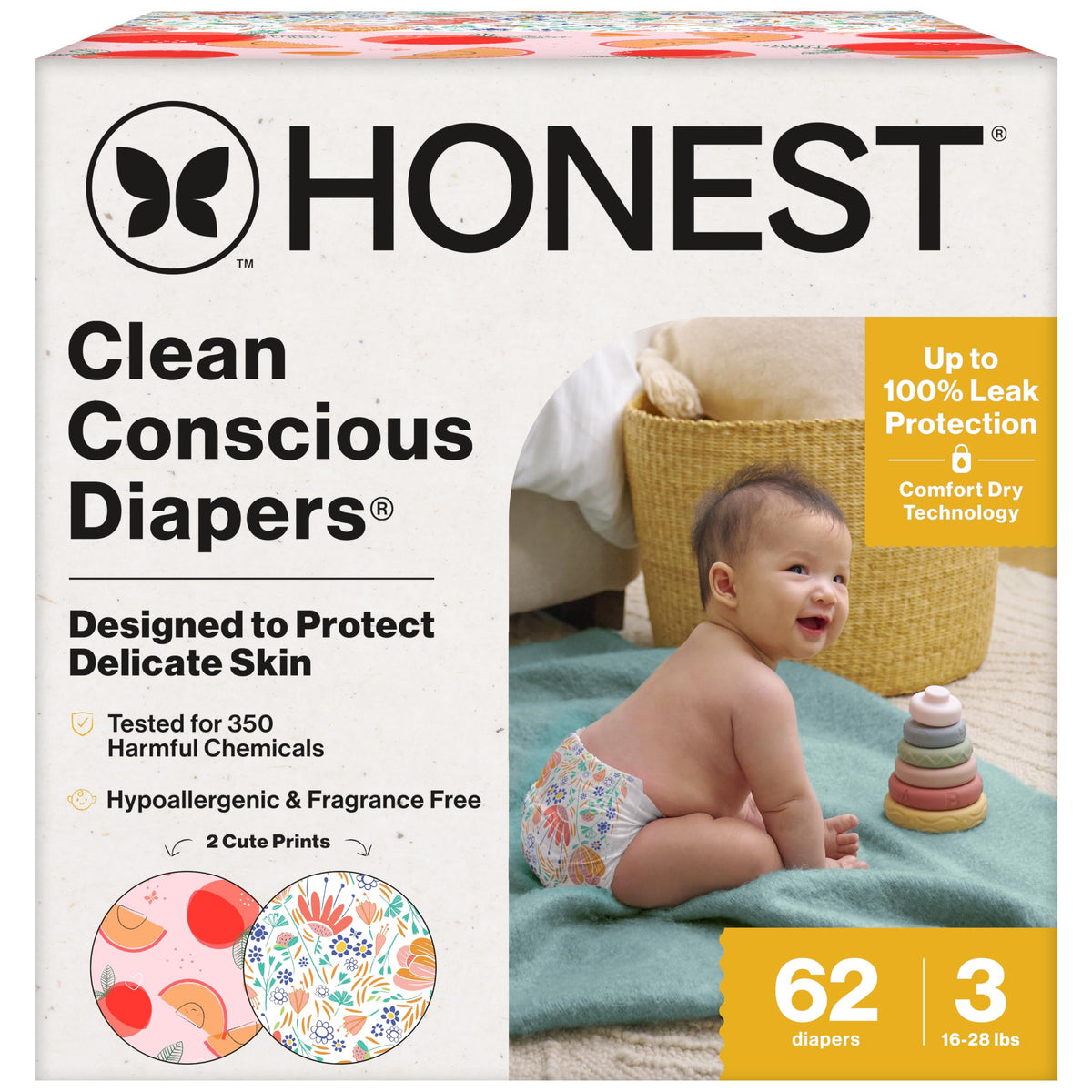 The Honest Company Diapers, All the Alpacas + Turtle Time, Size 1, 78 Count Jansha Store