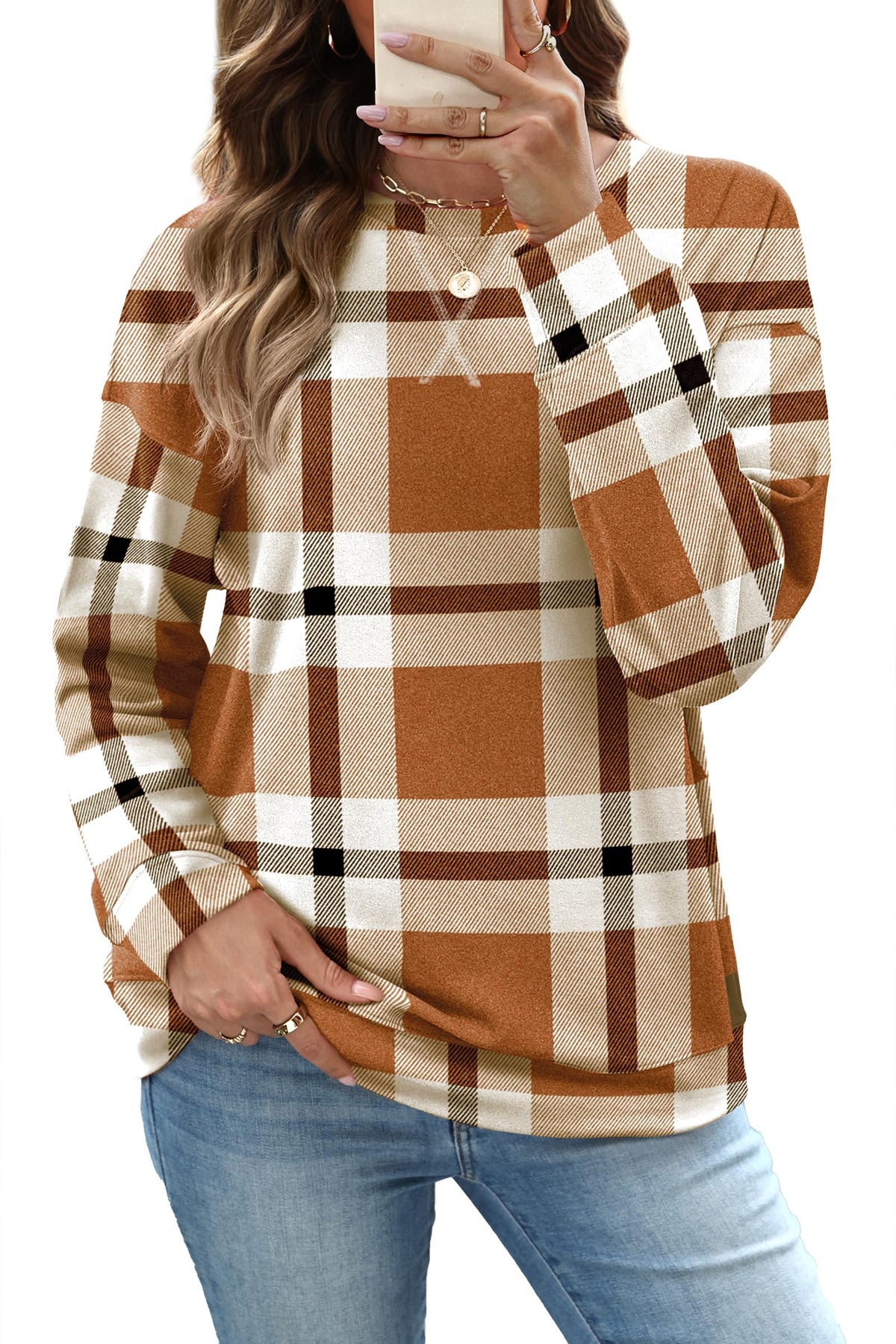 RUMIA Women's Crew Neck Sweatshirt Long Sleeve Tops for Women Fall Clothes Jansha Store