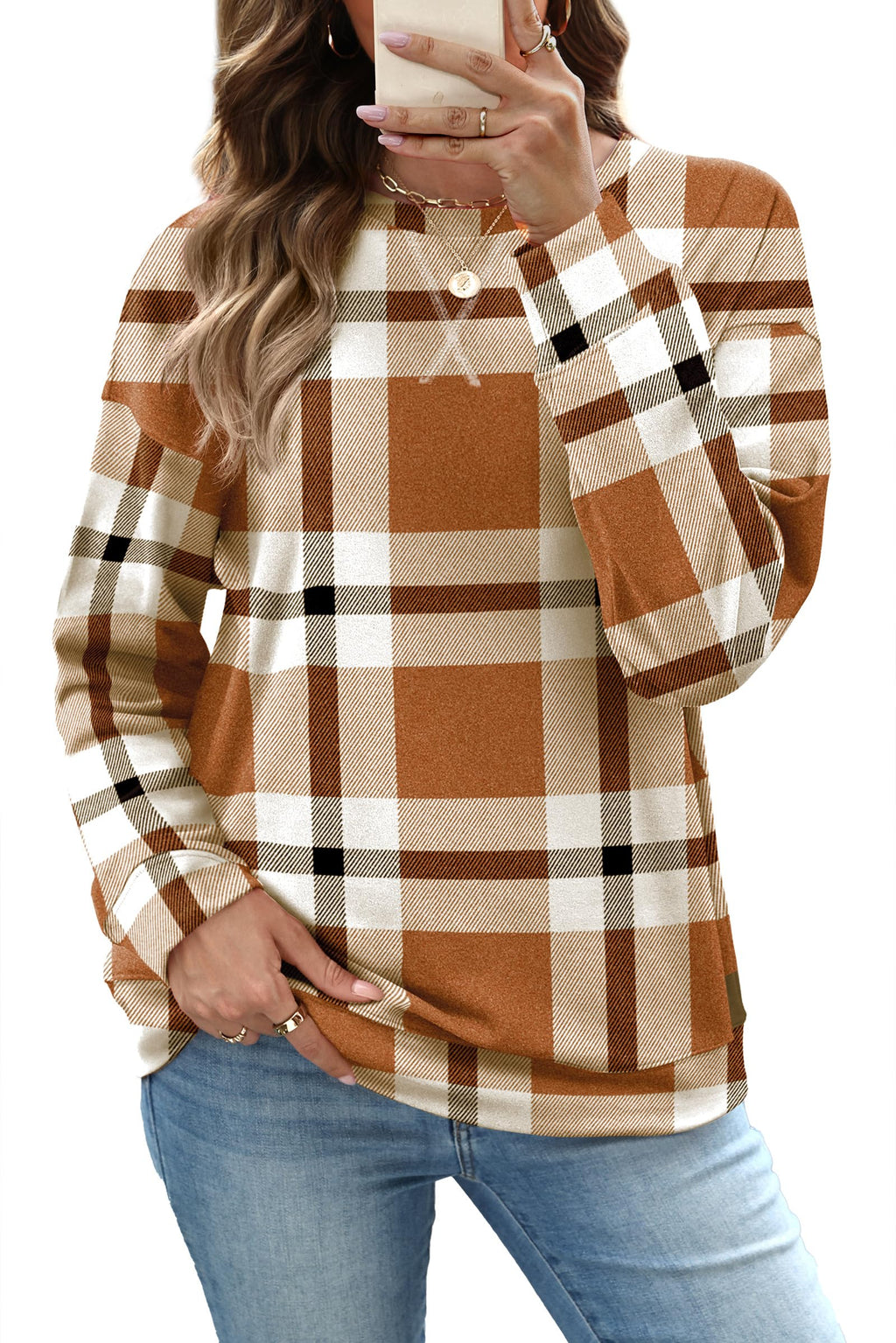 RUMIA Women's Crew Neck Sweatshirt Long Sleeve Tops for Women Fall Clothes Jansha Store